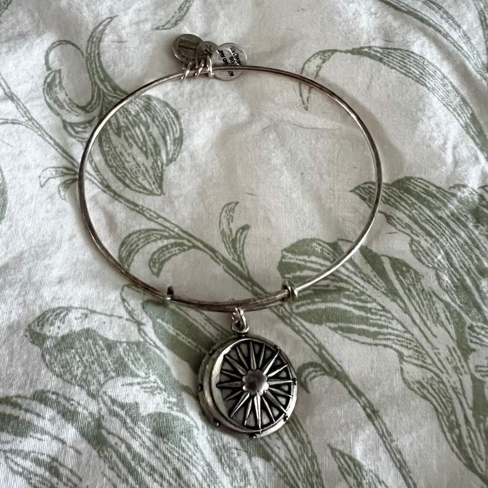 Alex and Ani Sun and Moon Celestial Silver Charm Bangle